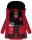 Navahoo Tiniis Damen Winterjacke mit Brusttaschen Kapuze Kunstfell B845 Rot-Gr.XS