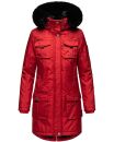 Navahoo Tiniis Damen Winterjacke mit Brusttaschen Kapuze Kunstfell B845 Rot-Gr.S