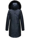 Navahoo Tiniis Damen Winterjacke mit Brusttaschen Kapuze Kunstfell B845 Navy-Gr.XS