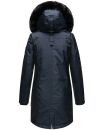 Navahoo Tiniis Damen Winterjacke mit Brusttaschen Kapuze Kunstfell B845 Navy-Gr.M