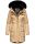 Navahoo Tiniis Damen Winterjacke mit Brusttaschen Kapuze Kunstfell B845 Beige-Gr.XS