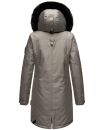 Navahoo Tiniis Damen Winterjacke mit Brusttaschen Kapuze Kunstfell B845 Grau-Gr.M