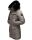 Navahoo Tiniis Damen Winterjacke mit Brusttaschen Kapuze Kunstfell B845 Grau-Gr.M