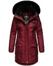 Navahoo Tiniis Damen Winterjacke mit Brusttaschen Kapuze Kunstfell B845 Bordeaux-Gr.S
