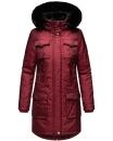 Navahoo Tiniis Damen Winterjacke mit Brusttaschen Kapuze Kunstfell B845 Bordeaux-Gr.S