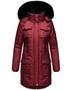 Navahoo Tiniis Damen Winterjacke mit Brusttaschen Kapuze Kunstfell B845 Bordeaux-Gr.S