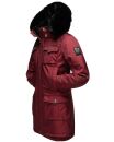 Navahoo Tiniis Damen Winterjacke mit Brusttaschen Kapuze Kunstfell B845 Bordeaux-Gr.S