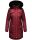 Navahoo Tiniis Damen Winterjacke mit Brusttaschen Kapuze Kunstfell B845 Bordeaux-Gr.S