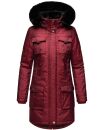 Navahoo Tiniis Damen Winterjacke mit Brusttaschen Kapuze Kunstfell B845 Bordeaux-Gr.M