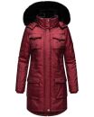 Navahoo Tiniis Damen Winterjacke mit Brusttaschen Kapuze Kunstfell B845 Bordeaux-Gr.M
