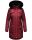 Navahoo Tiniis Damen Winterjacke mit Brusttaschen Kapuze Kunstfell B845 Bordeaux-Gr.M