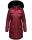 Navahoo Tiniis Damen Winterjacke mit Brusttaschen Kapuze Kunstfell B845 Bordeaux-Gr.M