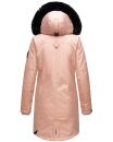 Navahoo Tiniis Damen Winterjacke mit Brusttaschen Kapuze Kunstfell B845 Rosa-Gr.XS