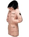 Navahoo Tiniis Damen Winterjacke mit Brusttaschen Kapuze Kunstfell B845 Rosa-Gr.S