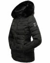 Navahoo Milianaa Damen Winter Steppjacke gefüttert Kapuze Kunstfell B846 Schwarz-Gr.XS