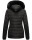 Navahoo Milianaa Damen Winter Steppjacke gefüttert Kapuze Kunstfell B846 Schwarz-Gr.XS