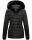 Navahoo Milianaa Damen Winter Steppjacke gefüttert Kapuze Kunstfell B846 Schwarz-Gr.M