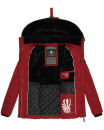 Navahoo Milianaa Damen Winter Steppjacke gefüttert Kapuze Kunstfell B846 Rot-Gr.L