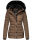 Navahoo Milianaa Damen Winter Steppjacke gefüttert Kapuze Kunstfell B846 Taupe-Gr.S