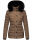 Navahoo Milianaa Damen Winter Steppjacke gefüttert Kapuze Kunstfell B846 Taupe-Gr.S