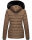 Navahoo Milianaa Damen Winter Steppjacke gefüttert Kapuze Kunstfell B846 Taupe-Gr.S