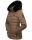 Navahoo Milianaa Damen Winter Steppjacke gefüttert Kapuze Kunstfell B846 Taupe-Gr.S