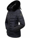 Navahoo Milianaa Damen Winter Steppjacke gefüttert Kapuze Kunstfell B846 Navy-Gr.M