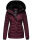 Navahoo Milianaa Damen Winter Steppjacke gefüttert Kapuze Kunstfell B846 Aubergine-Gr.XS
