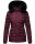Navahoo Milianaa Damen Winter Steppjacke gefüttert Kapuze Kunstfell B846 Aubergine-Gr.XS