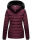 Navahoo Milianaa Damen Winter Steppjacke gefüttert Kapuze Kunstfell B846 Aubergine-Gr.M