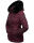 Navahoo Milianaa Damen Winter Steppjacke gefüttert Kapuze Kunstfell B846 Aubergine-Gr.M