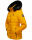 Navahoo Milianaa Damen Winter Steppjacke gefüttert Kapuze Kunstfell B846 Gelb-Gr.M