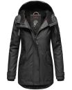 Navahoo Lindraa Damen Parka Regenjacke warm gefüttert Teddyfell Kapuze B847 Schwarz-Gr.XS