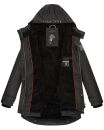 Navahoo Lindraa Damen Parka Regenjacke warm gefüttert Teddyfell Kapuze B847 Schwarz-Gr.XS