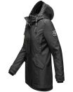 Navahoo Lindraa Damen Parka Regenjacke warm gefüttert Teddyfell Kapuze B847 Schwarz-Gr.XL