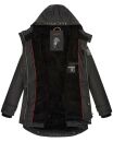 Navahoo Lindraa Damen Parka Regenjacke warm gefüttert Teddyfell Kapuze B847 Schwarz-Gr.XL