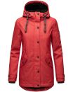 Navahoo Lindraa Damen Parka Regenjacke warm gefüttert Teddyfell Kapuze B847 Rot-Gr.L