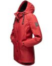Navahoo Lindraa Damen Parka Regenjacke warm gefüttert Teddyfell Kapuze B847 Rot-Gr.L