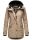 Navahoo Lindraa Damen Parka Regenjacke warm gefüttert Teddyfell Kapuze B847 Taupe-Gr.XS