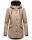 Navahoo Lindraa Damen Parka Regenjacke warm gefüttert Teddyfell Kapuze B847 Taupe-Gr.XS