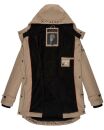 Navahoo Lindraa Damen Parka Regenjacke warm gefüttert Teddyfell Kapuze B847 Taupe-Gr.M
