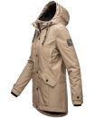 Navahoo Lindraa Damen Parka Regenjacke warm gefüttert Teddyfell Kapuze B847 Taupe-Gr.L