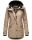 Navahoo Lindraa Damen Parka Regenjacke warm gefüttert Teddyfell Kapuze B847 Taupe-Gr.L