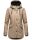 Navahoo Lindraa Damen Parka Regenjacke warm gefüttert Teddyfell Kapuze B847 Taupe-Gr.L