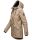Navahoo Lindraa Damen Parka Regenjacke warm gefüttert Teddyfell Kapuze B847 Taupe-Gr.L