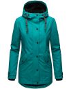 Navahoo Lindraa Damen Parka Regenjacke warm gefüttert Teddyfell Kapuze B847 Dunkelgrün-Gr.XS