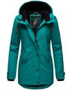 Navahoo Lindraa Damen Parka Regenjacke warm gefüttert Teddyfell Kapuze B847 Dunkelgrün-Gr.S