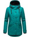 Navahoo Lindraa Damen Parka Regenjacke warm gefüttert Teddyfell Kapuze B847 Dunkelgrün-Gr.S