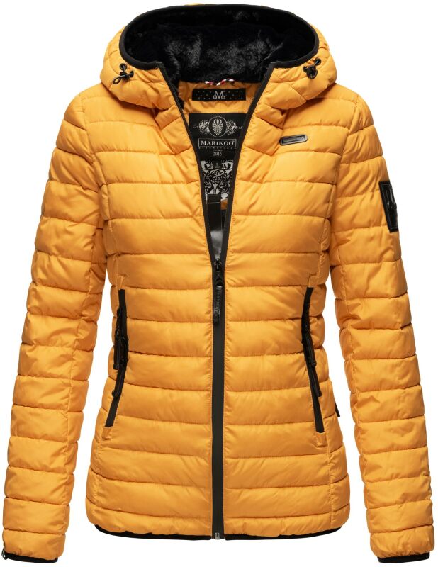 Marikoo Jaylaa Damen Steppjacke mit Kapuze gesteppt B848 Gelb-Gr.XS