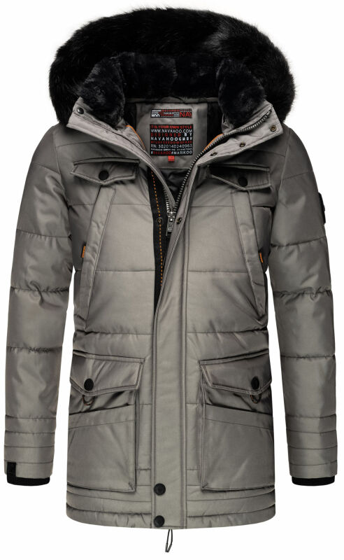 Navahoo Luaan Herren Winterjacke Parka mit Kapuze B849 Grau-Gr.XXL